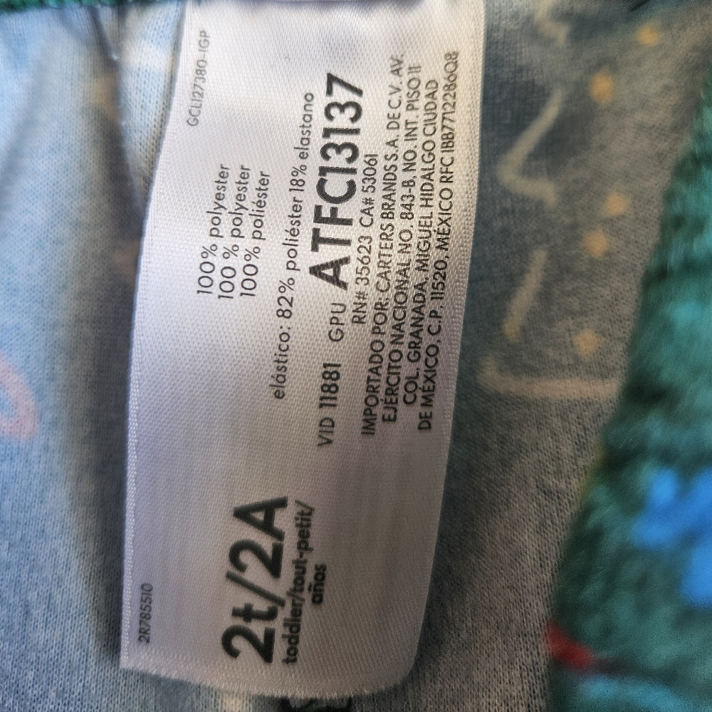 Carter's Christmas Toddler Boy/ Girl Fleece Pajama Set, 2T, Green - Picture 8 of 8